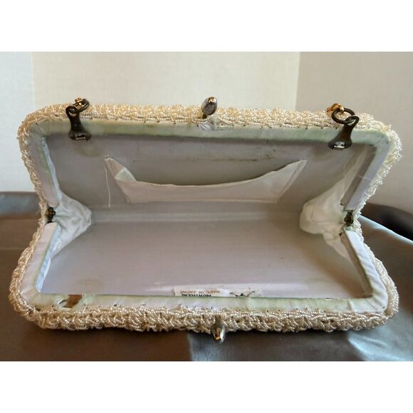 Vintage 1950s Beaded Clutch Purse Japan by Metal Montréal Evening Bag - Picture 6 of 8